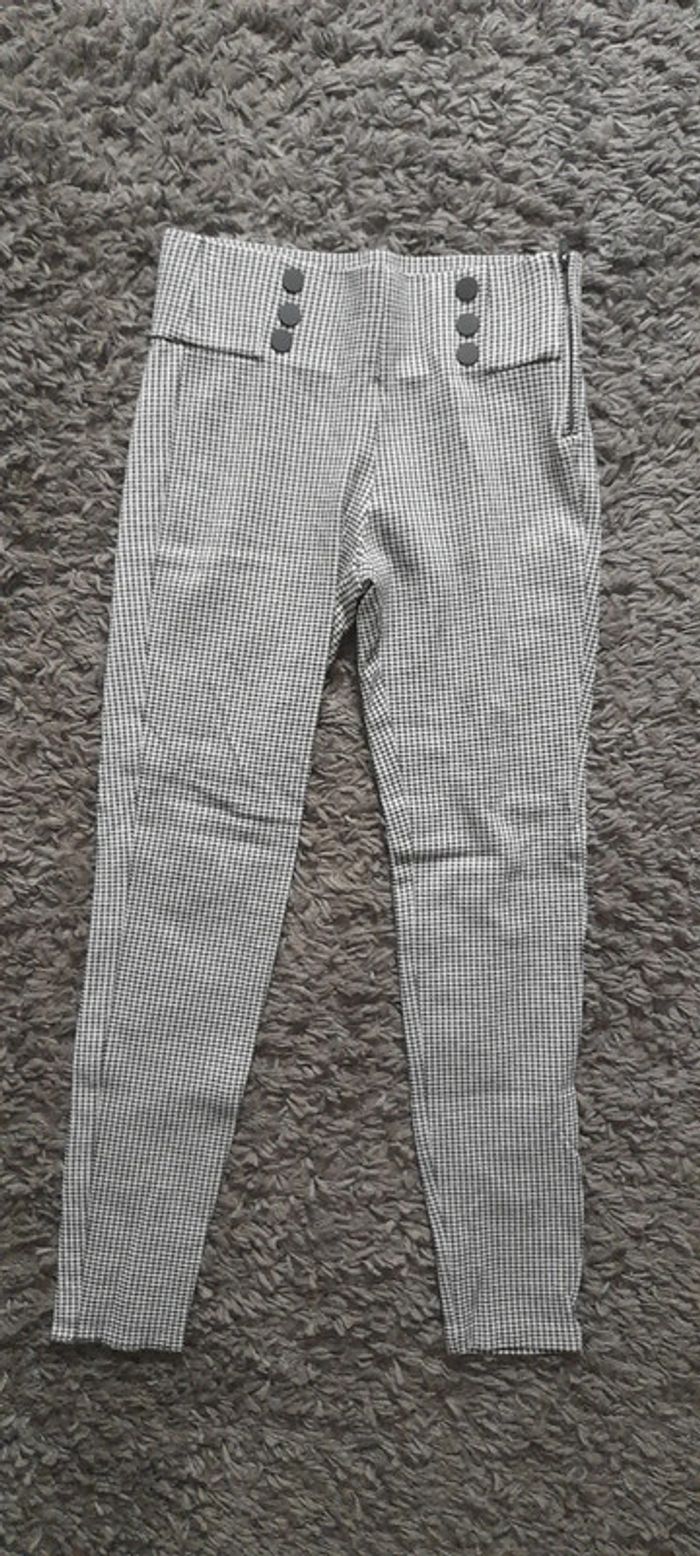 Pantalon motif pied de poule Zara