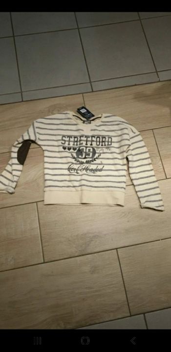 Sweat marinière fille neuf étiquette 6 ans