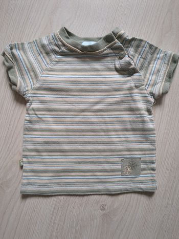 T-shirts vert à rayures Obaïbi 3 mois