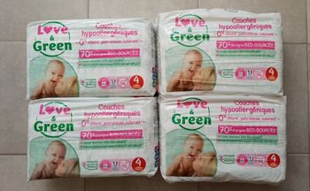 4 paquets de couches love and green taille 4