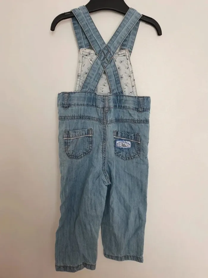 Salopette pantalon jeans sergent major taille 6 mois - photo numéro 3