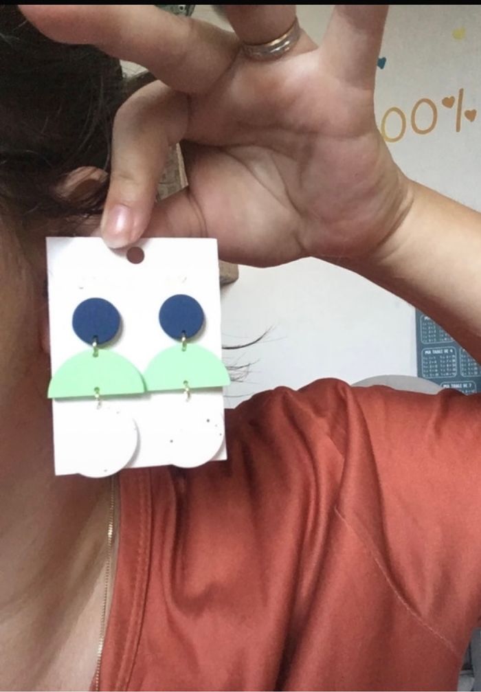 Boucles d’oreilles pendantes NEUVES pour femme forme géométrique - photo numéro 3