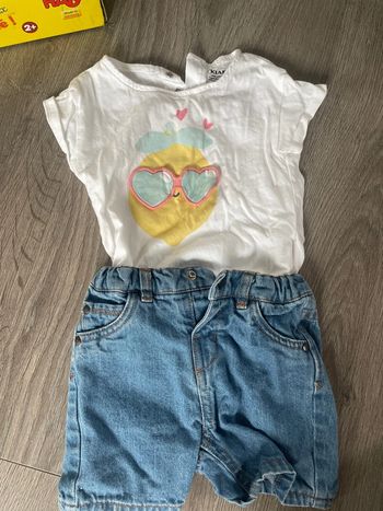 Ensemble short tee shirt 18 m