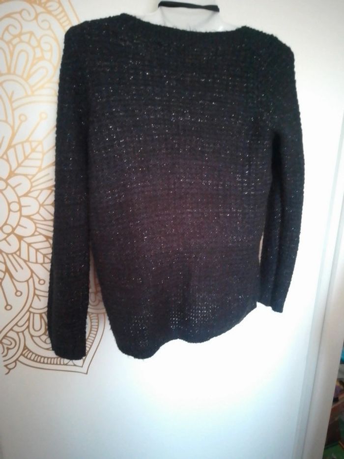 Petit pull noir et fils d'argent taille 3 - photo numéro 2