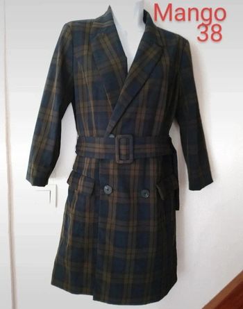 Veste longue carreaux femme.38..