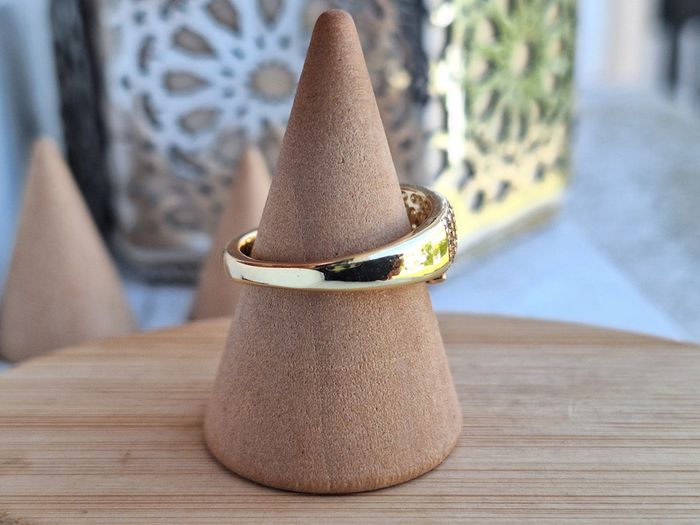 Bague ouverte avec strass design Griffe en Acier Inoxydable Bague de fiançailles pour femmes - photo numéro 3