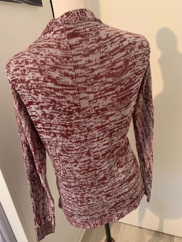 Gilet bordeau chiné - photo numéro 3
