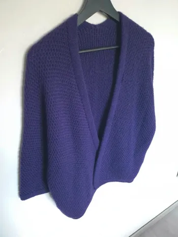Gilet laine violet made in Italy taille unique