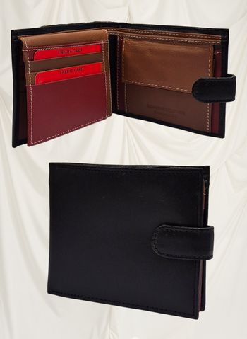 Portefeuille Homme en cuir noir - NE105