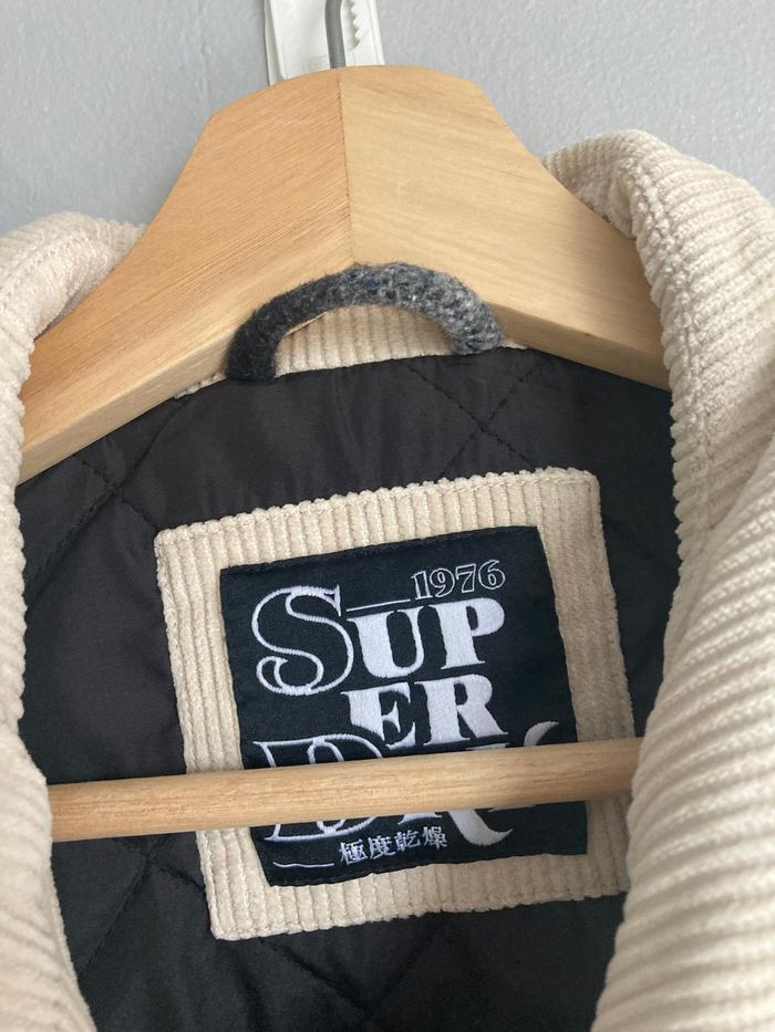 Manteau femme Superdry 34 – Laine mélangée à carreaux – Col velours – Très bon état - photo numéro 2