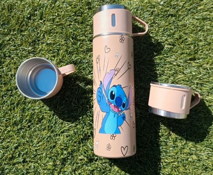 Coffret gourde isotherme Stitch en acier inoxydable + 3 tasses - photo numéro 7