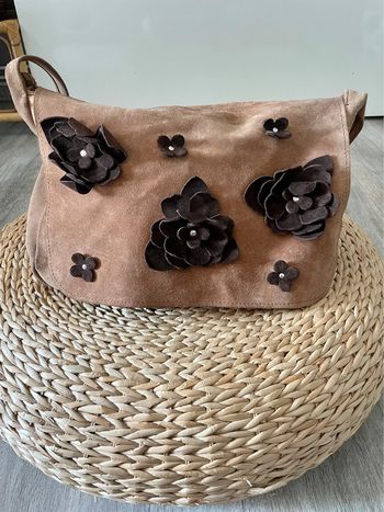 Sac bandoulière en daim vintage