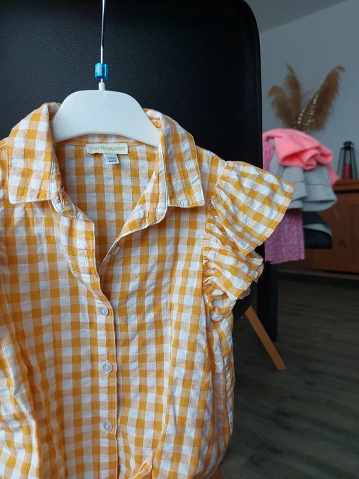 Blouse à nouer Vertbaudet vichy 4 ans - photo numéro 3