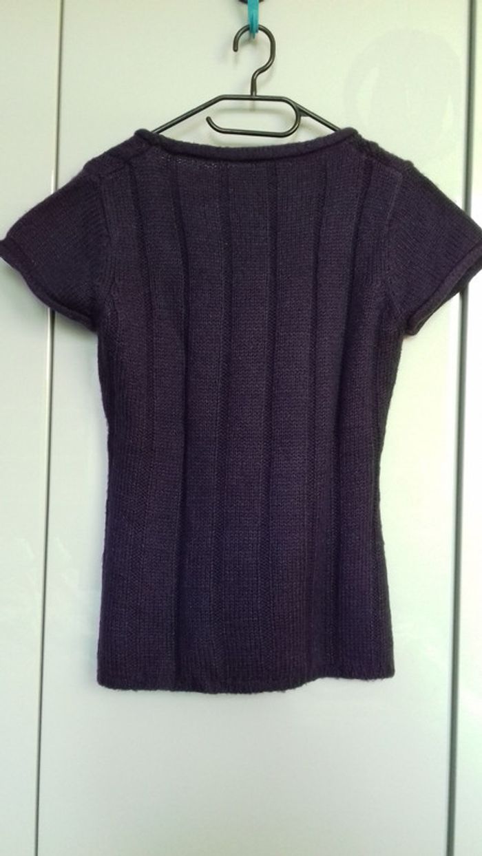 Pull manches courtes violet 38-40 - photo numéro 2