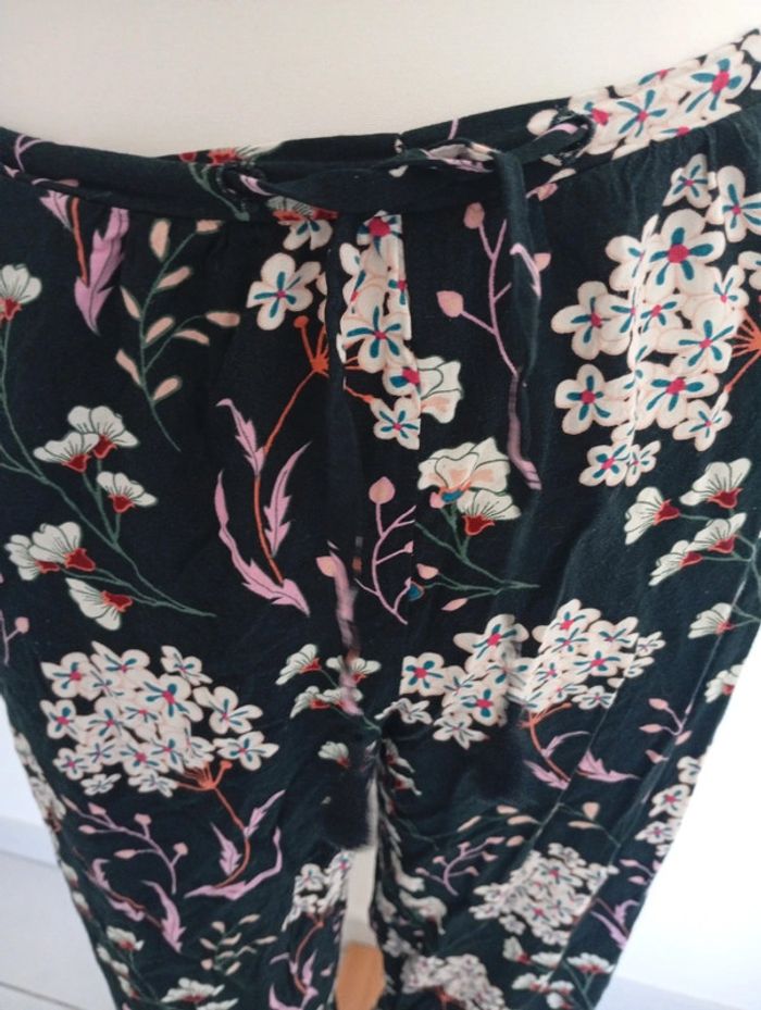 Undiz - Pantalon fluide taille XS | noir - motif floral - photo numéro 5