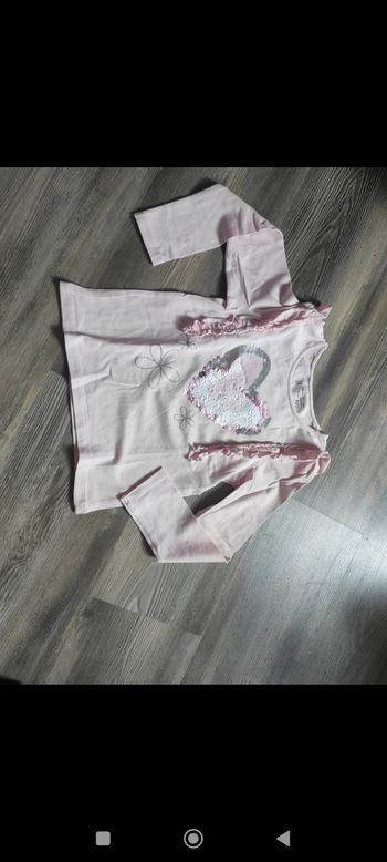 T-shirt manches longues neuf Orchestra rose clair fille 6 ans