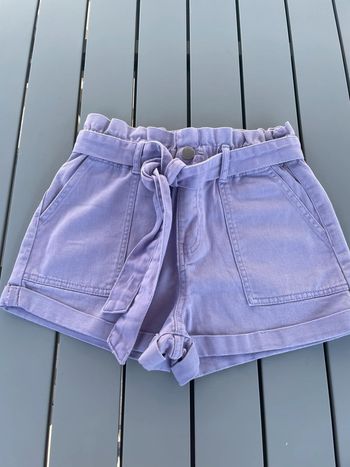Short en jean mauve