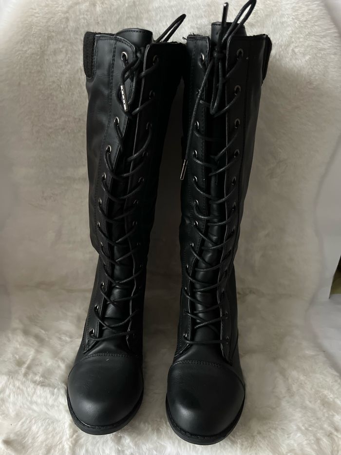 Bottes noires à lacets pointure 38 Talons 3 cm - photo numéro 4