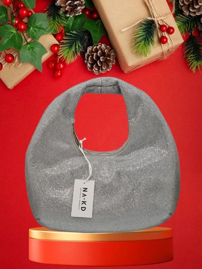 NA-KD sac rond pailleté strass - photo numéro 2
