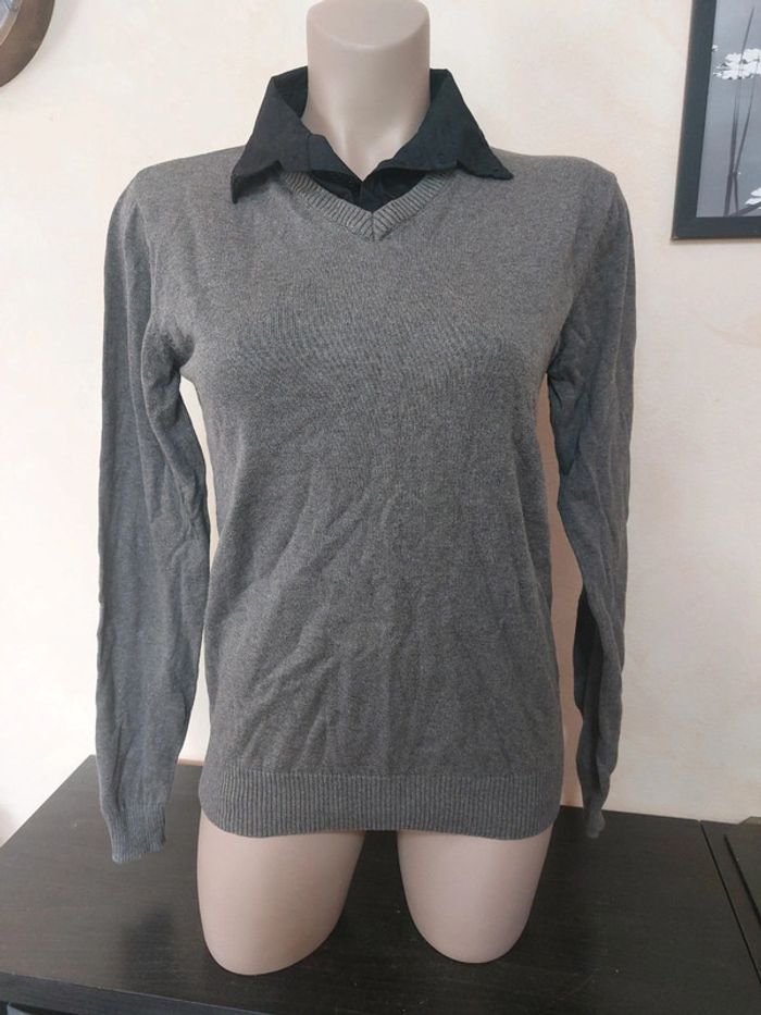 Pull avec col en chemise