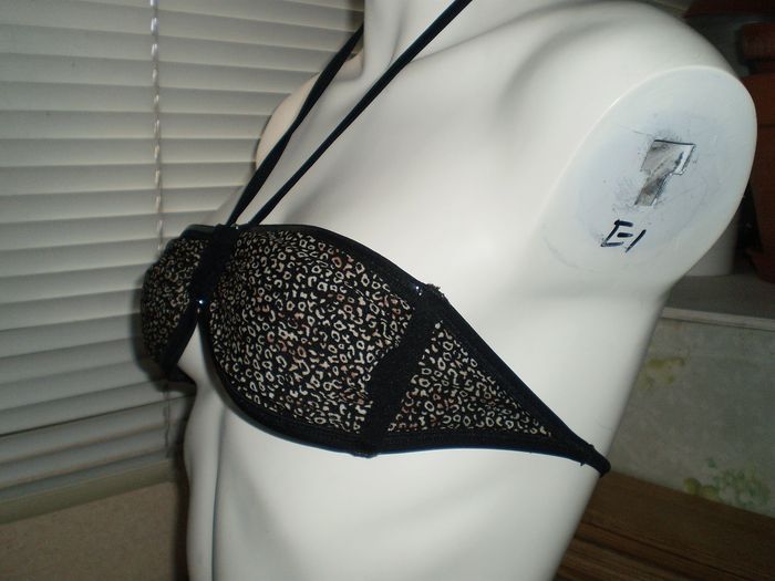 haut de maillot de bain noir et argent t 38 - photo numéro 7