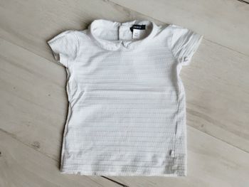 Vêtement fille tee-shirt manches courtes blanc Okaïdi 3 ans