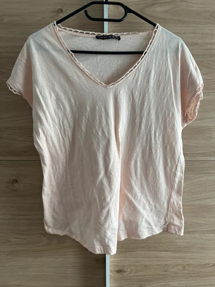 Haut manches courtes rose primark taille42