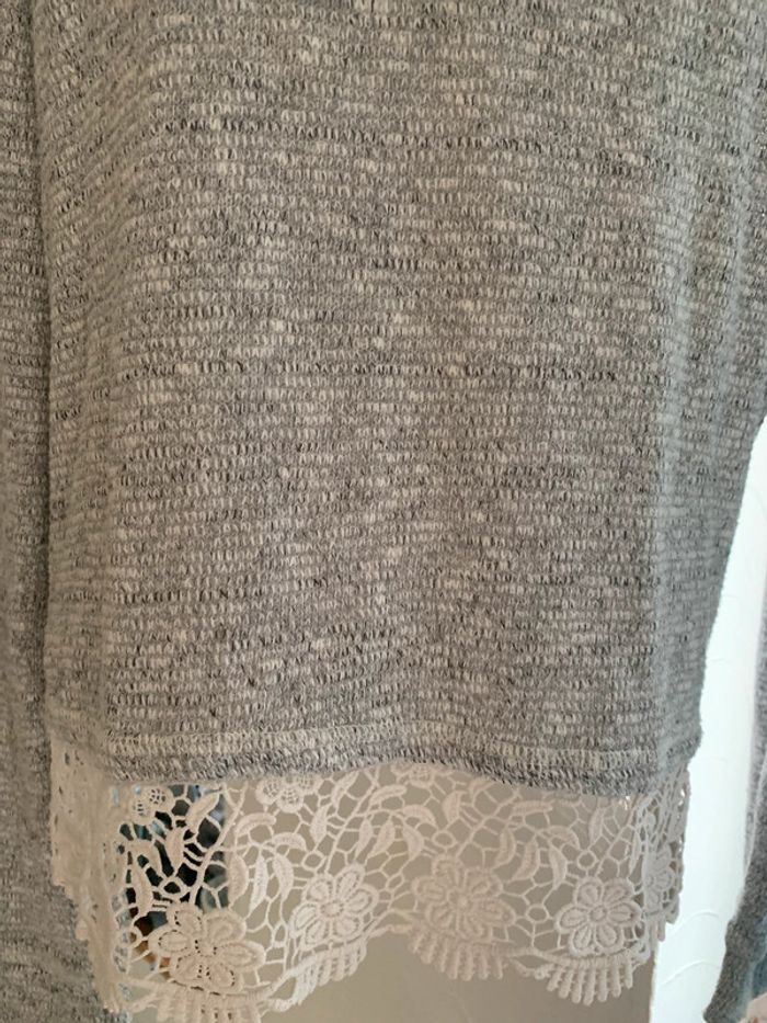 Pull Superdrytaille40 gris dentelle - photo numéro 12