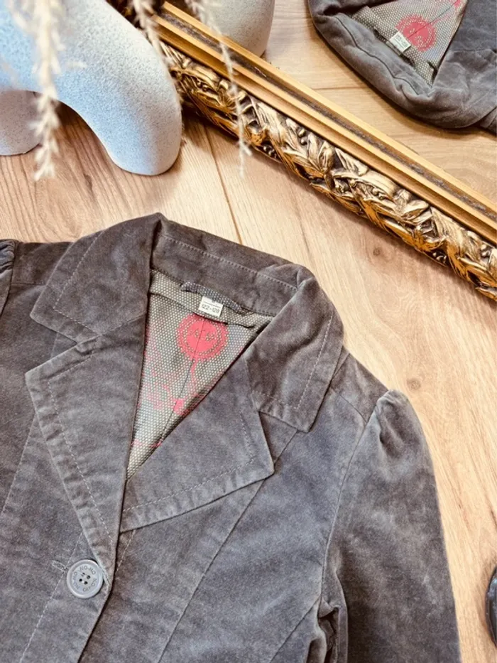 Taille 8 ans veste fille No no gris * chic * 🌸 - photo numéro 3