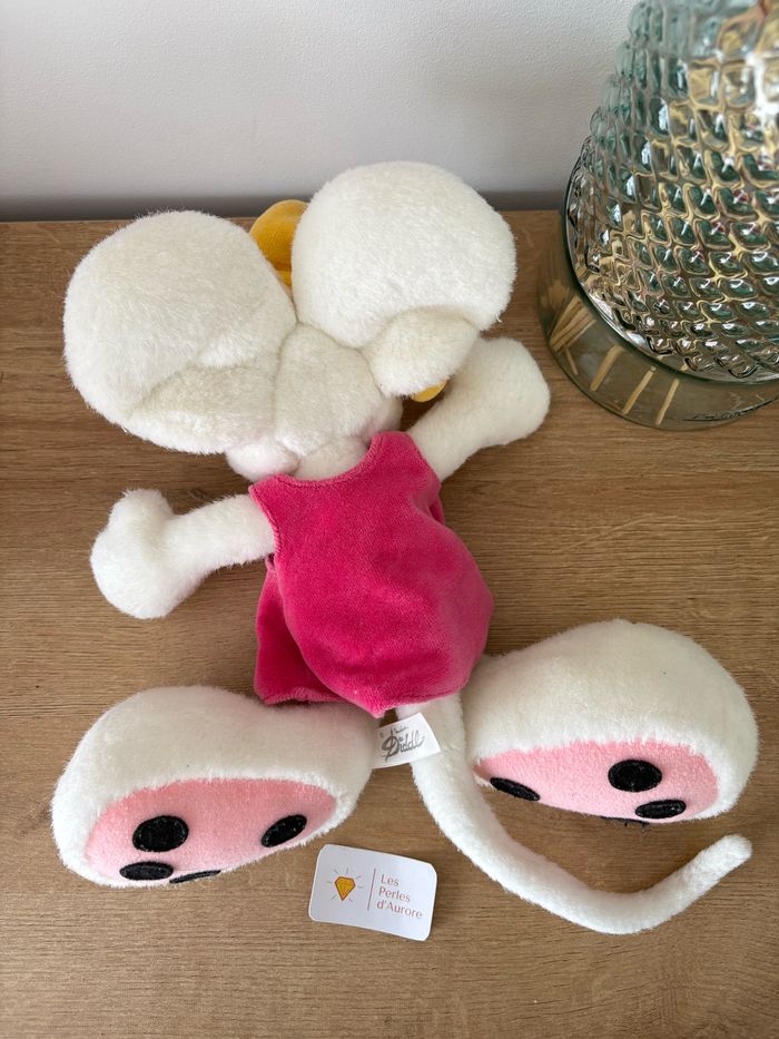 Peluche Diddlina rose noeud jaune - photo numéro 4