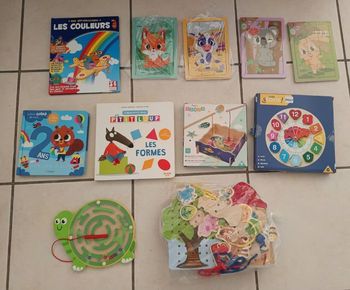 Lot de jeux motricité et livres d'apprentissage 2-4 ans