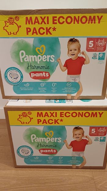 2 carton de couche pampers harmonie pant taille 5