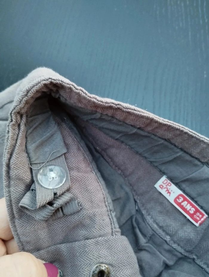 Short habillé motifs chevrons marron 3 ans - photo numéro 3