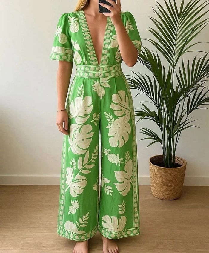 Combinaison verte tropicale - neuve - Taille S