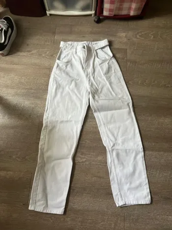 Jeans taille haute blanc
