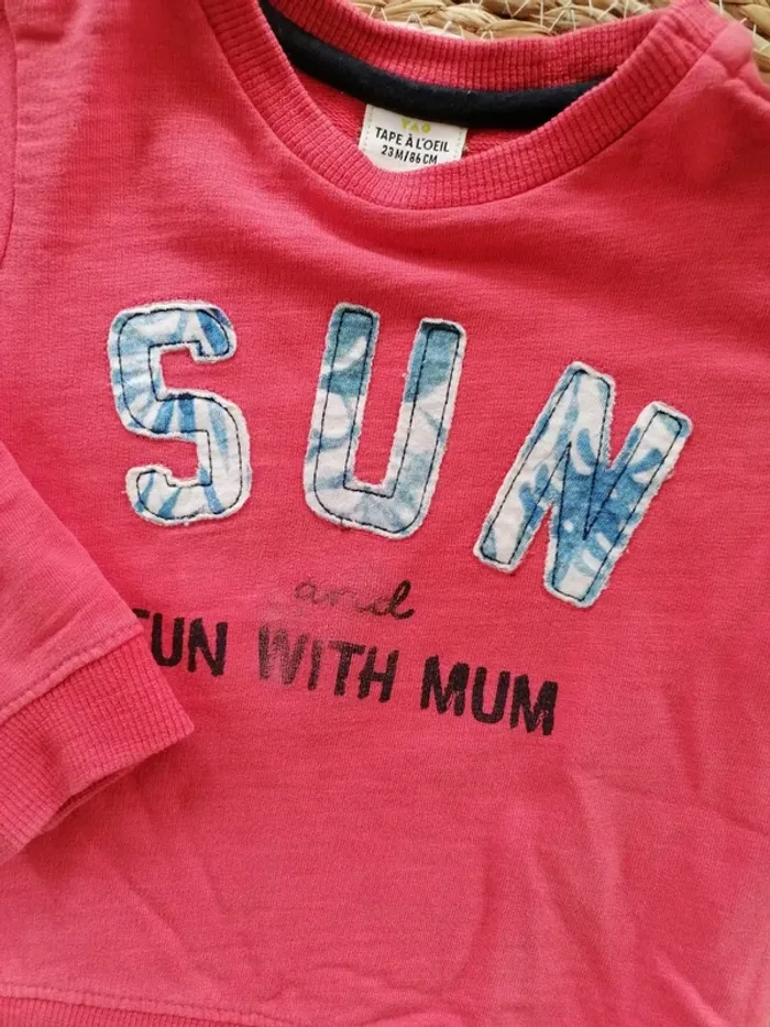 Sweat corail à motifs - Tape à l'oeil - 23 mois - photo numéro 3