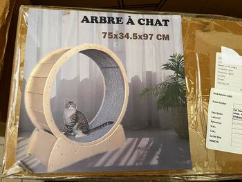Roue d exercice en bois pour chat, tapis de course 75 x 34,5 x 94 cm  Neuve dans son carton