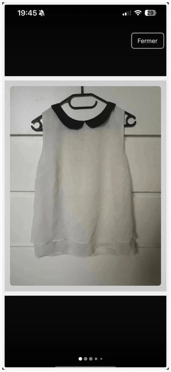 Blouse Col Claudine Blanche & Noire - New Yorker T.M / 38