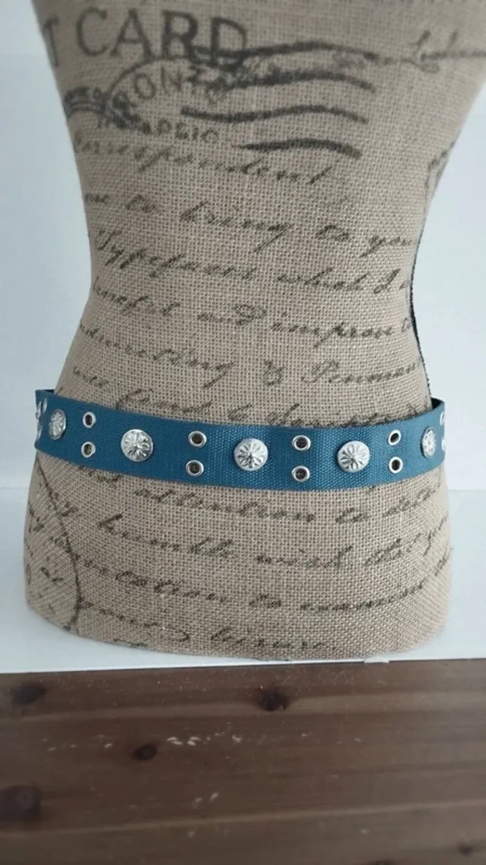 Ceinture bleu ronds argenté 95 cm - photo numéro 9
