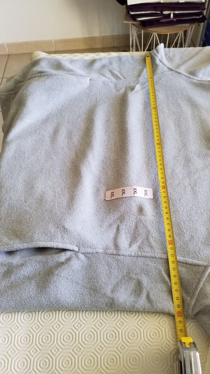 Sweat polaire gris col zippé taille XXL neuf - photo numéro 3