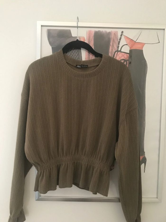 Top court manches longues resserré Zara S