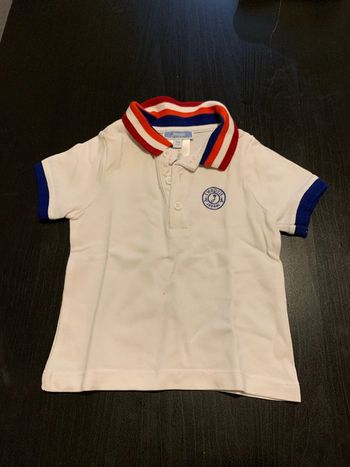 Polo Jacadi bleu blanc rouge 12 mois