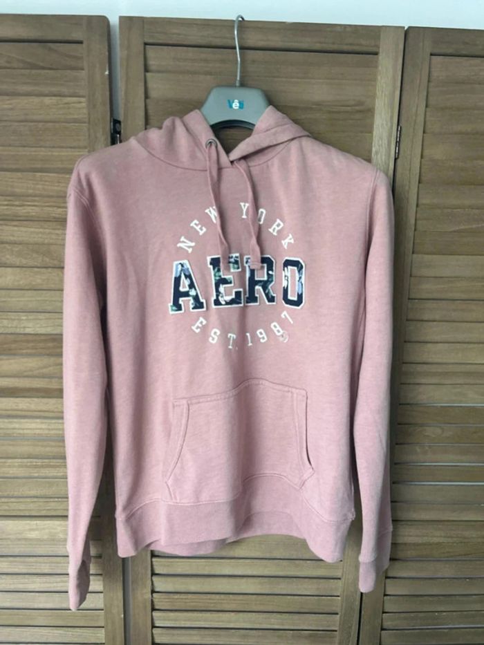 Sweat à capuche rose aéropostale
