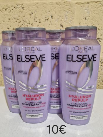 Lot de 4 shampoing elseve hyaluron repulp 4x250ml 