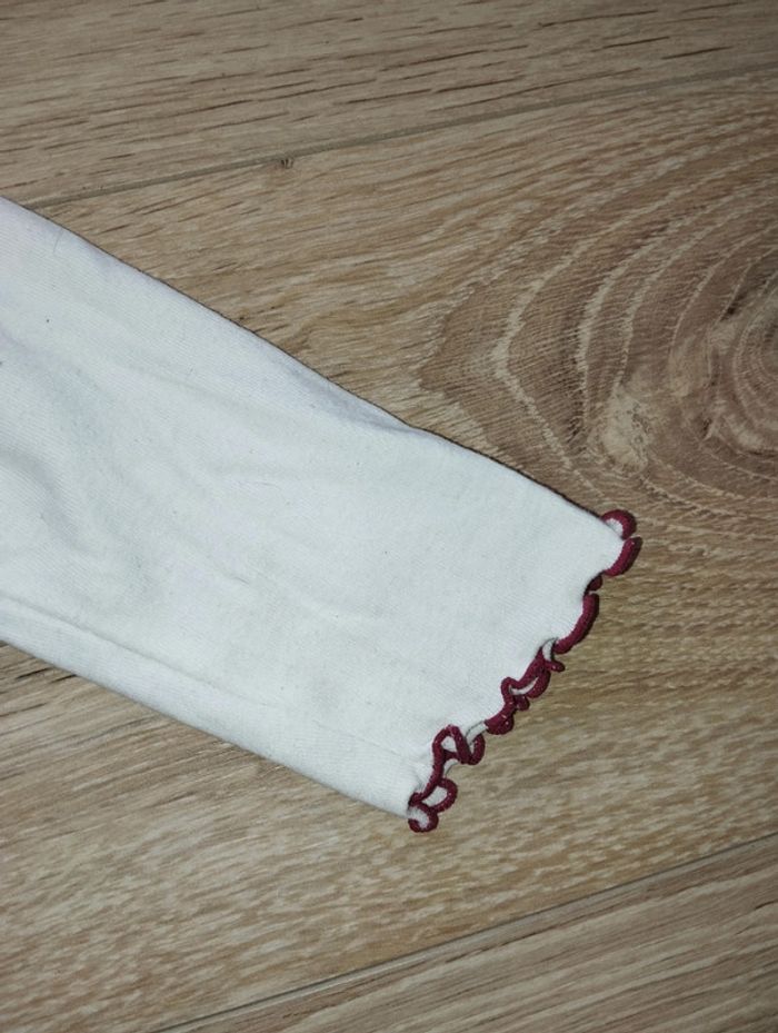 T-shirt manches longues mignon blanc froufrous rouges fille 18 mois - photo numéro 5