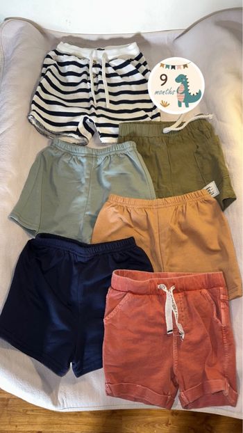 Lot de 6 shorts bébé – Taille 9 mois
