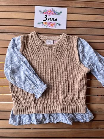 Pull bi matière Zara 3 ans