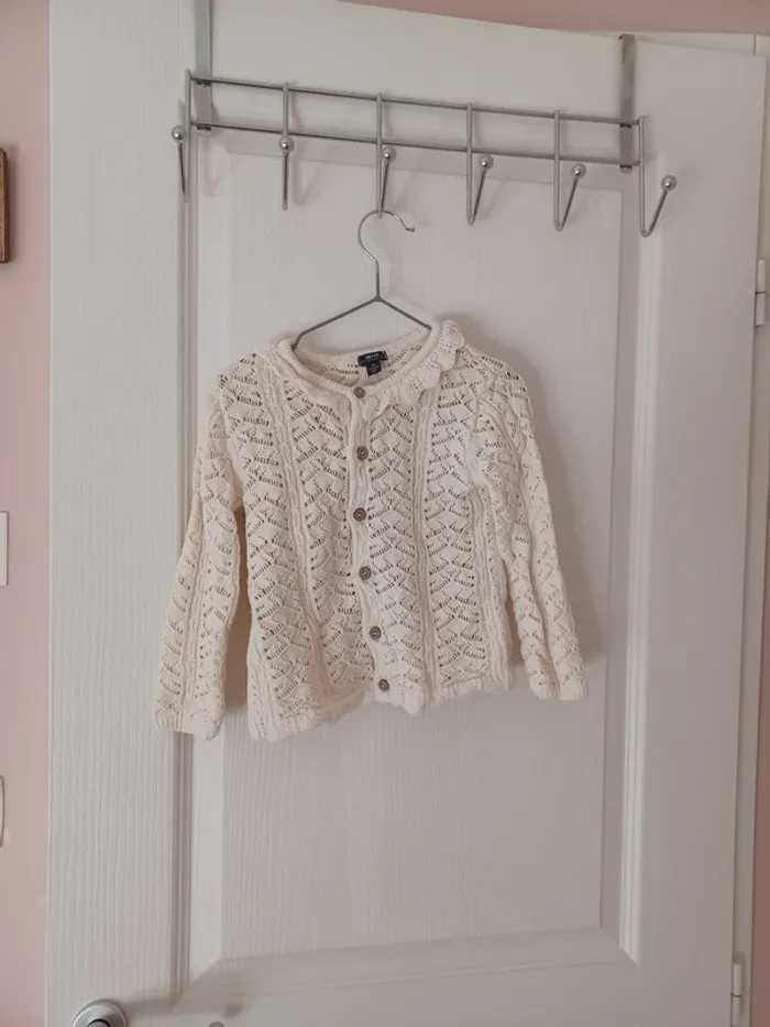 Gilet maille crochet fille