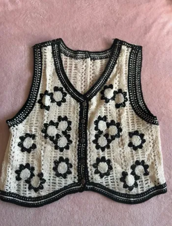 Haut gilet crochet vintage