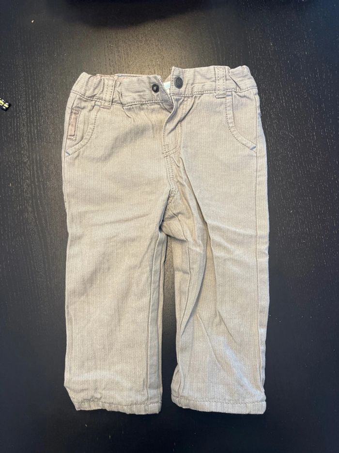 Pantalon jean Okaïdi gris 12 mois